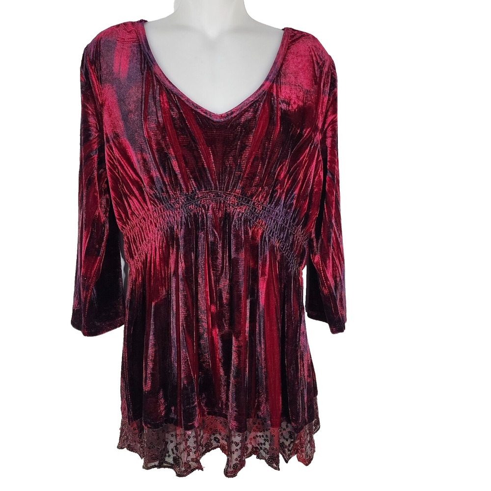 Live Let Live Top PL Y2k Velvet Sequin Babydoll Fairy Grunge Whimsigoth Witchy